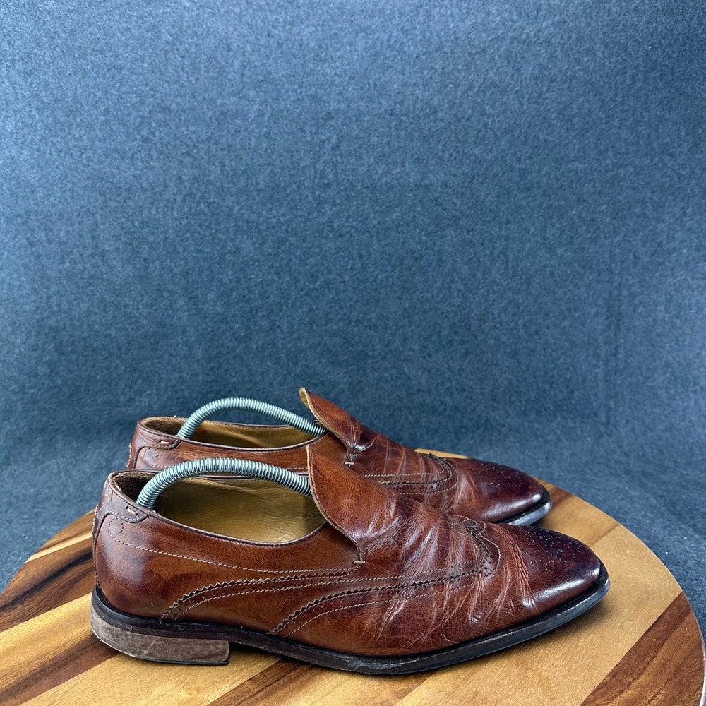 Oliver Sweeney Scilla Brown Leather Wingtip Loafers Mens 9 Made in Italy